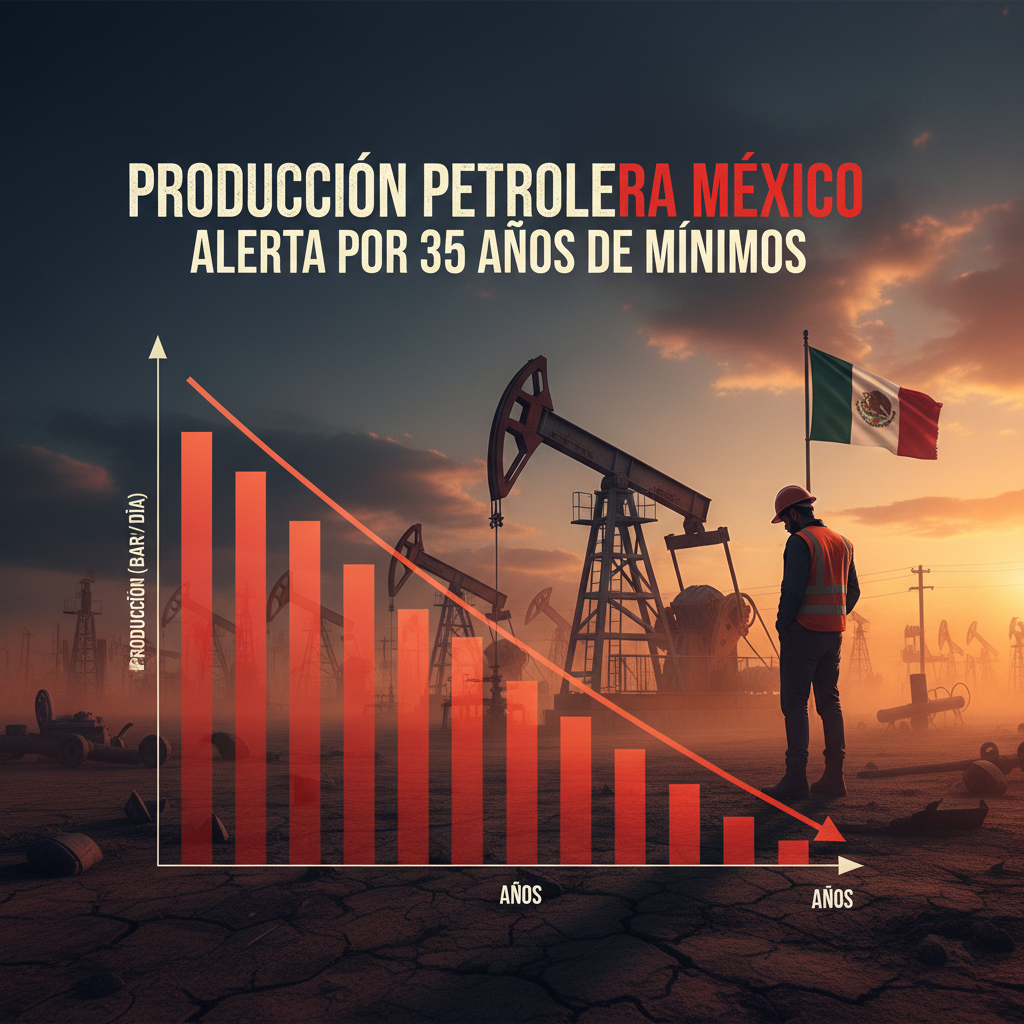 Producción Petrolera México: Alerta por 35 Años de Mínimos