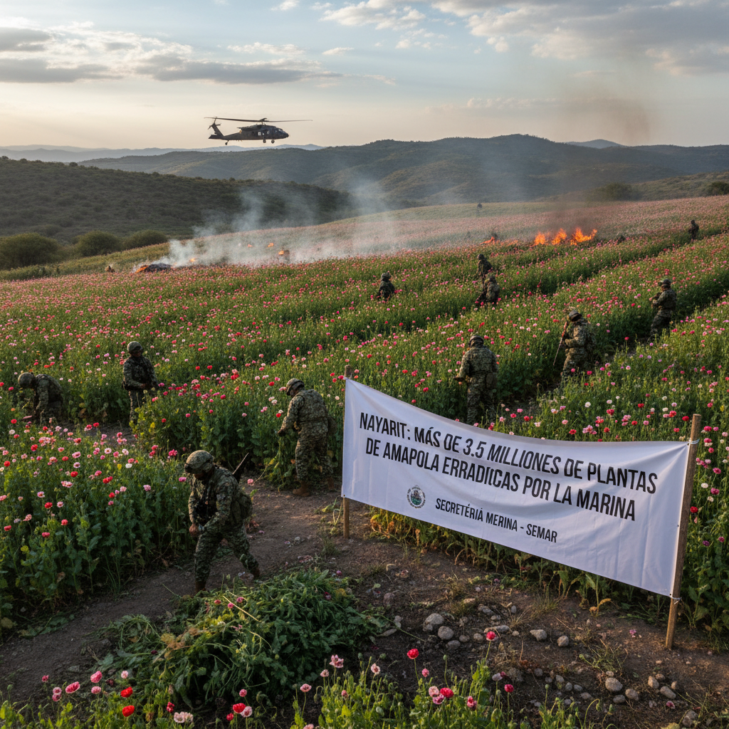 Nayarit: Más de 3.5 Millones de Plantas de Amapola Erradicadas por la Marina