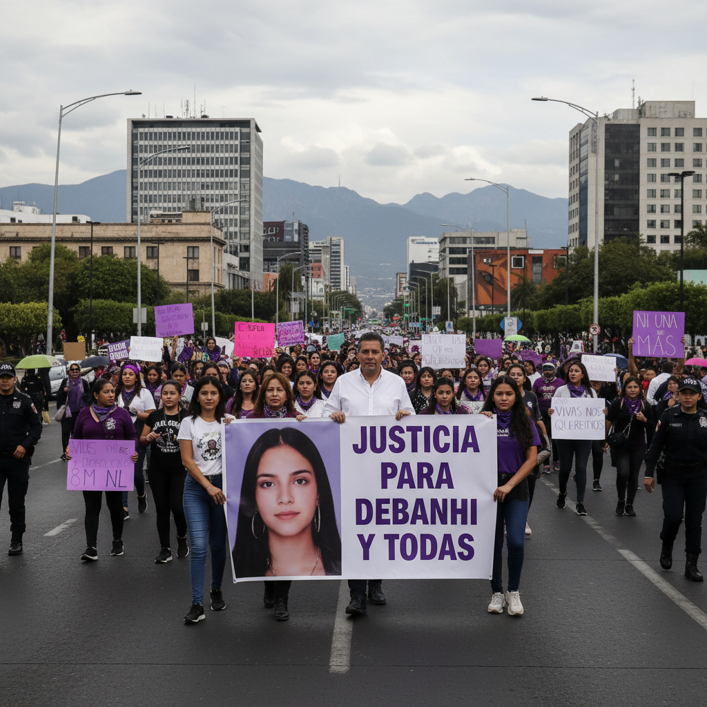 Padres de Debanhi Escobar se Unen por Tercer Año Consecutivo a la Marcha 8M en Nuevo León