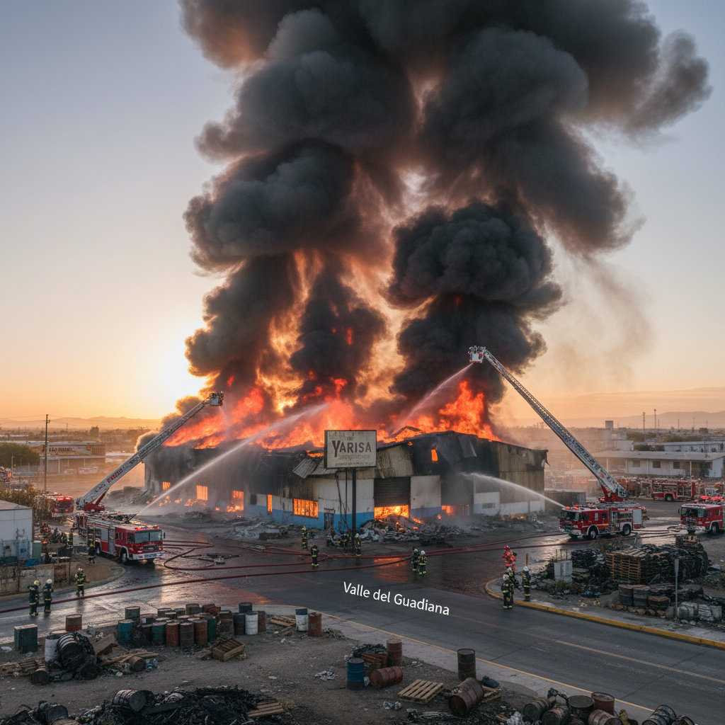Devastador Incendio Industrial Azota Empresa en Gómez Palacio: Cuerpos de Rescate Actuaron por Horas