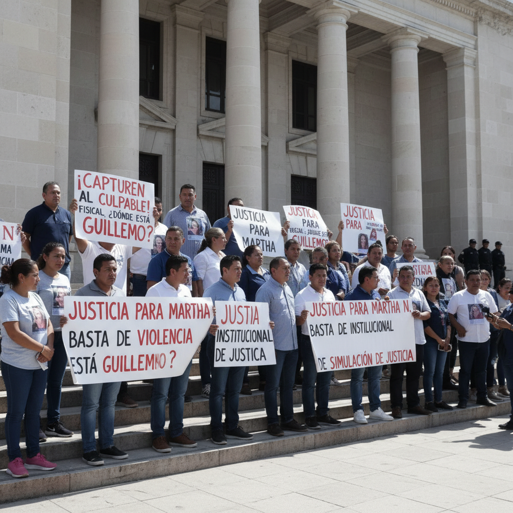 Exigen Justicia: Familiares de Implicada en Fraude a Extrabajadores del IMSS Protestan en Gómez Palacio