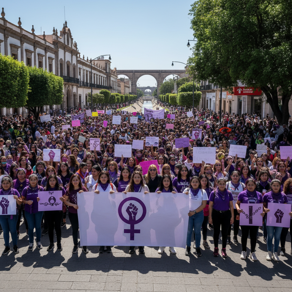 La Laguna se moviliza: Sexta marcha del 8M exige un alto a la violencia contra las mujeres