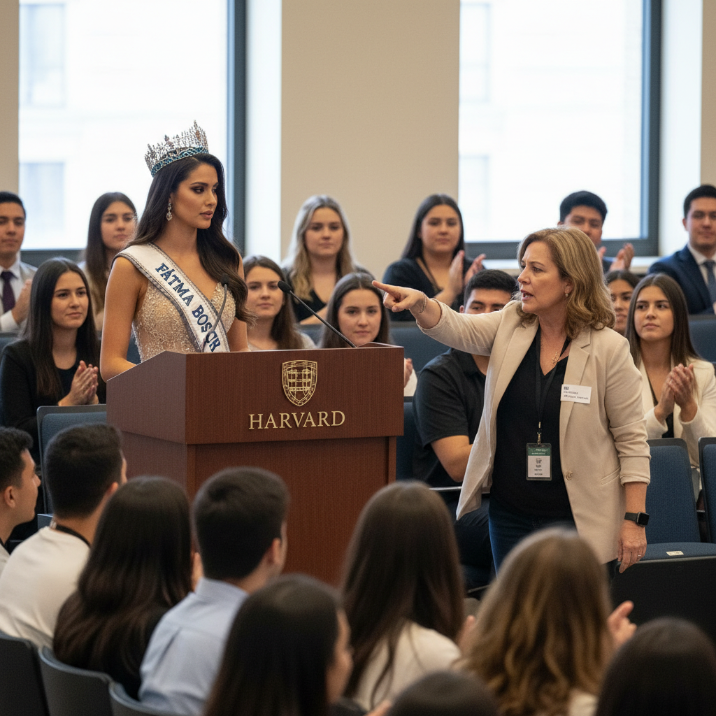 Fátima Bosch, Miss Universo 2025, Enfrenta Duros Cuestionamientos en Harvard por su Polémica Victoria