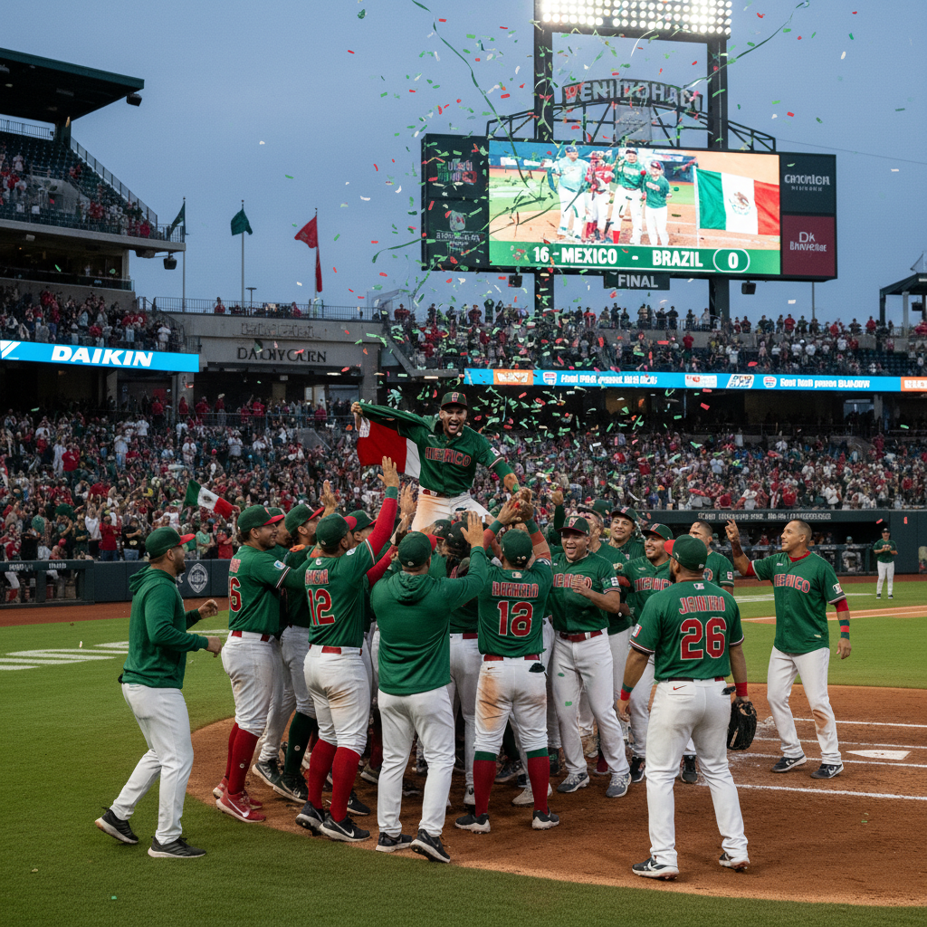 México Brilla con Histórica Paliza 16-0 a Brasil en el Clásico Mundial de Beisbol