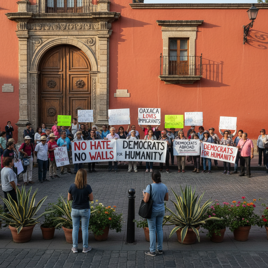 Oaxaca se Une a la Resistencia Global: Ciudadanos Protestan contra la Política Migratoria de Donald Trump