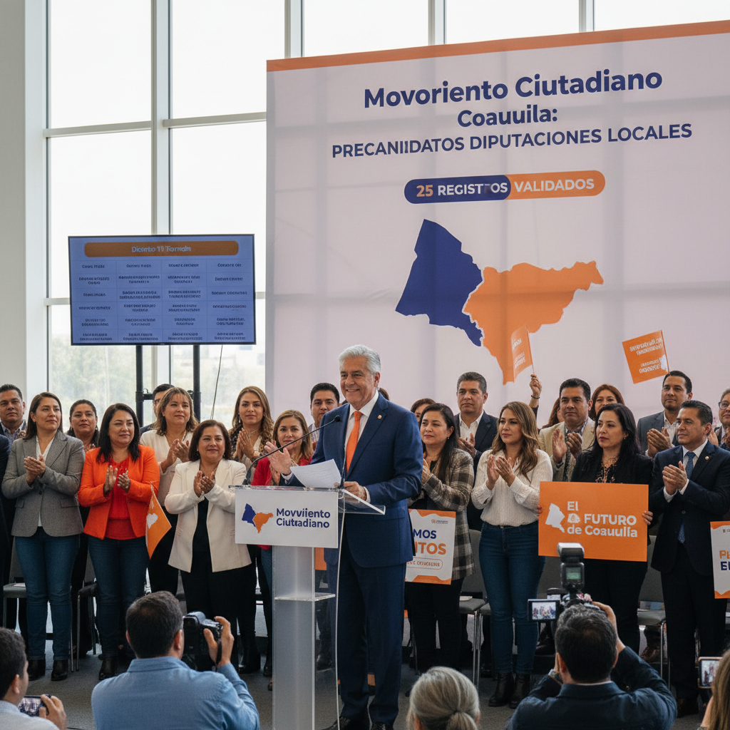 Movimiento Ciudadano Valida 25 Registros de Precandidatos a Diputaciones Locales en Coahuila y Rechaza Seis Solicitudes