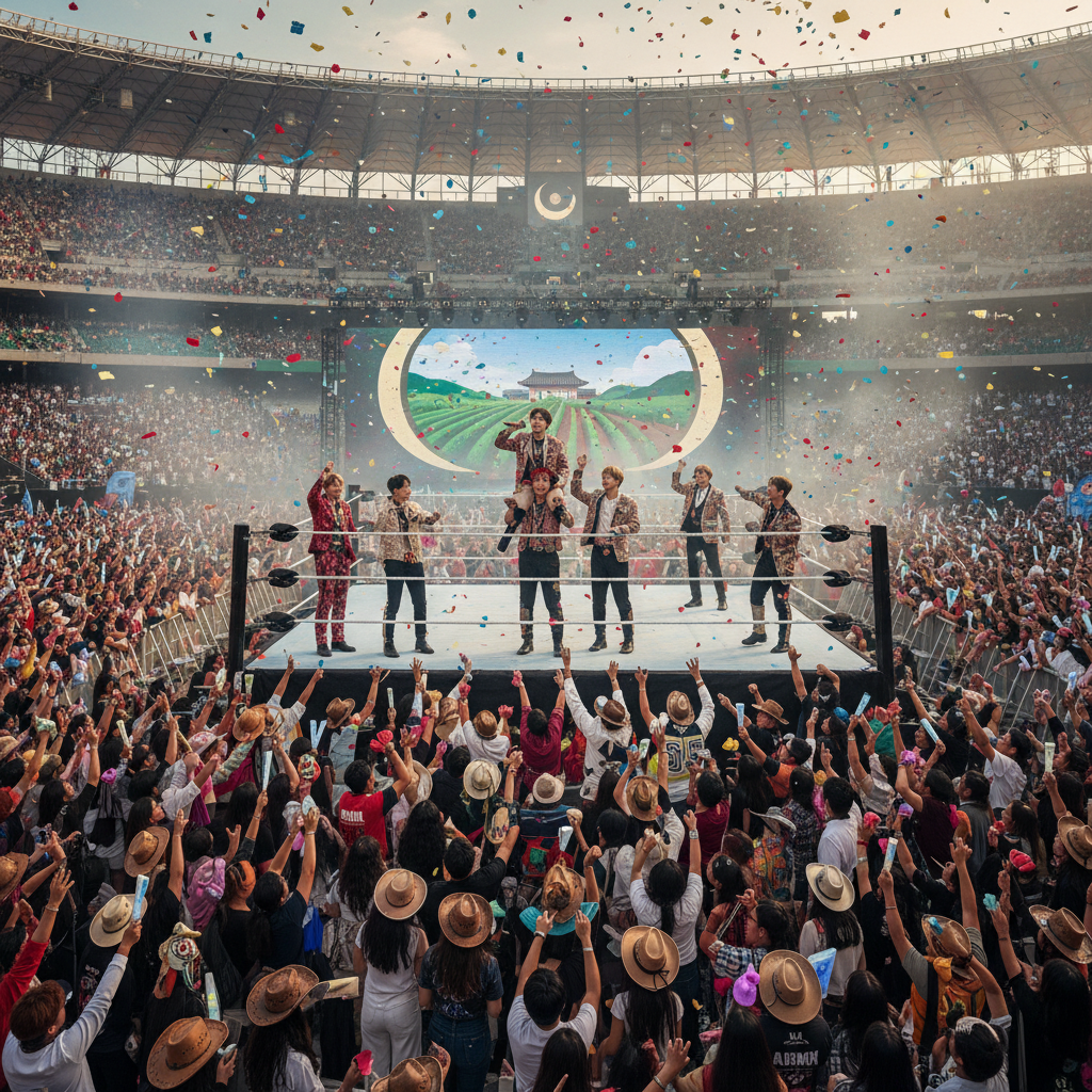 BTS conquista el Estadio GNP: Lucha libre y estilo vaquero en su ARIRANG Tour en CDMX