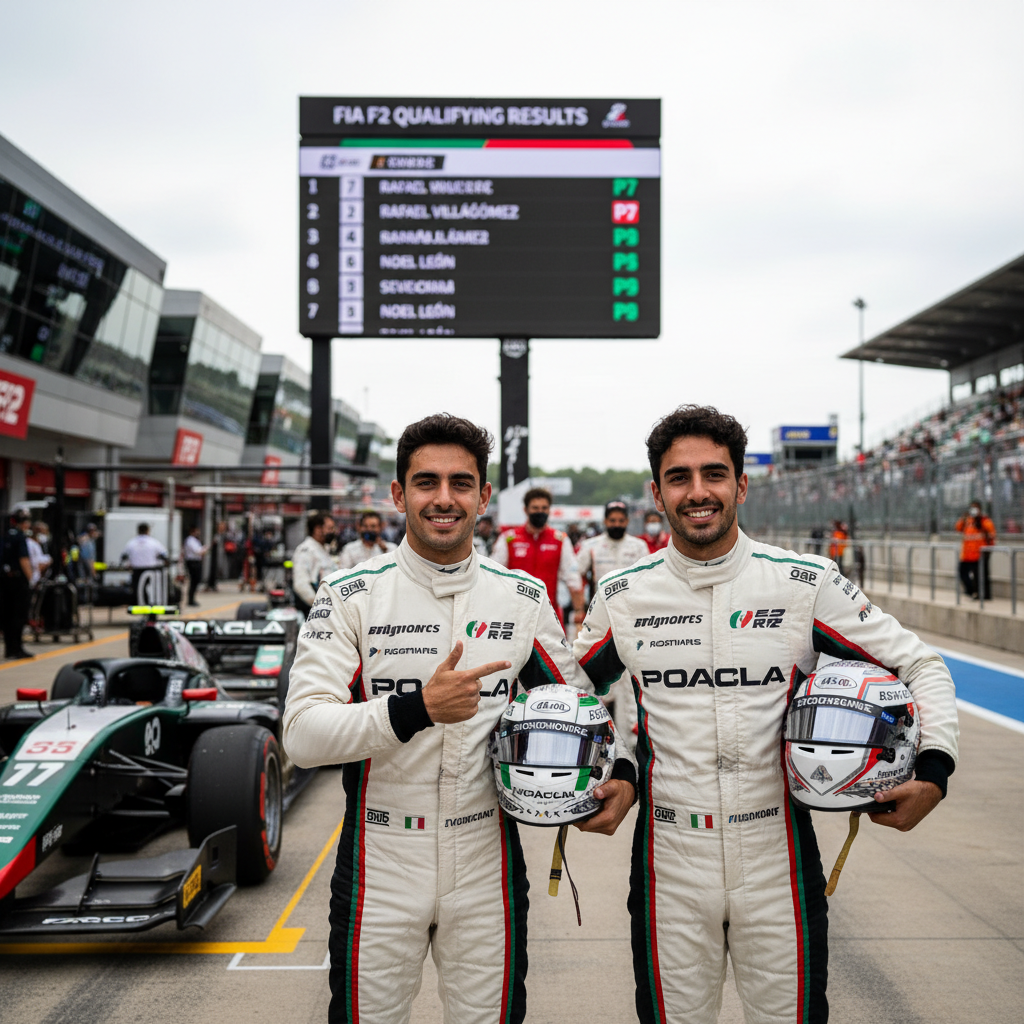 Éxito Mexicano en FIA Fórmula 2: Noel León con Pole Inversa en Barcelona y Top 10 para Villagómez