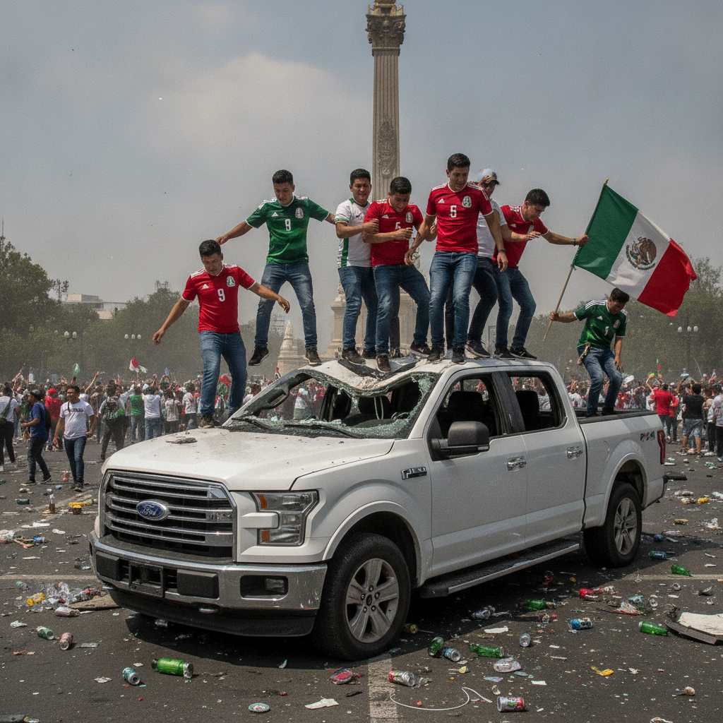 Tragedia en CDMX: Camioneta de Trabajador Destrozada Durante Festejos Mundialistas, Se Solicita Apoyo