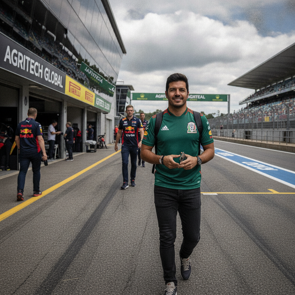 Checo Pérez Viste la Playera de la Selección Mexicana en Silverstone