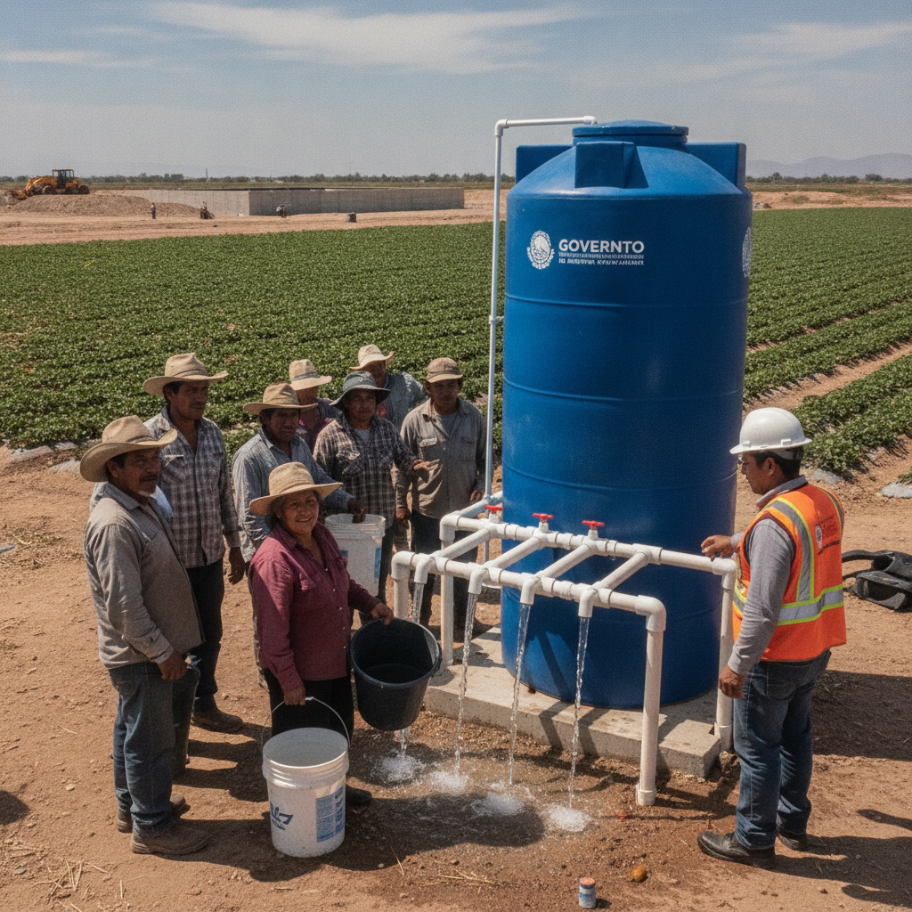 Conagua Refuerza Abasto de Agua en San Quintín para Jornaleros Agrícolas