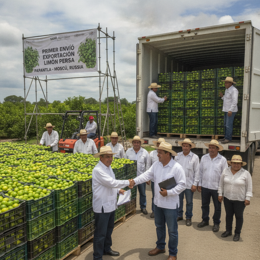 Limón Persa de Papantla Conquista Rusia: Primera Exportación Histórica Abre Nuevas Oportunidades