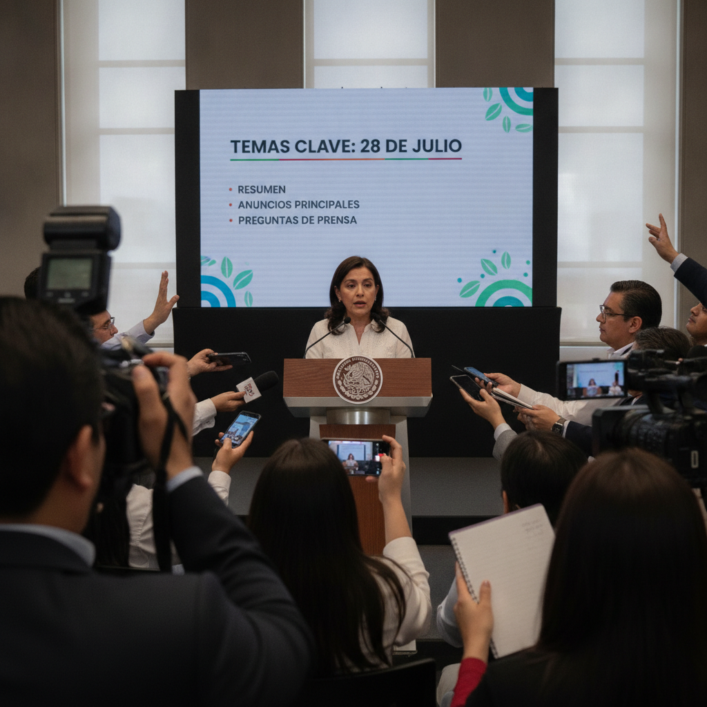 EN VIVO: Temas Clave de la Conferencia Matutina de Claudia Sheinbaum del 28 de Julio de 2026
