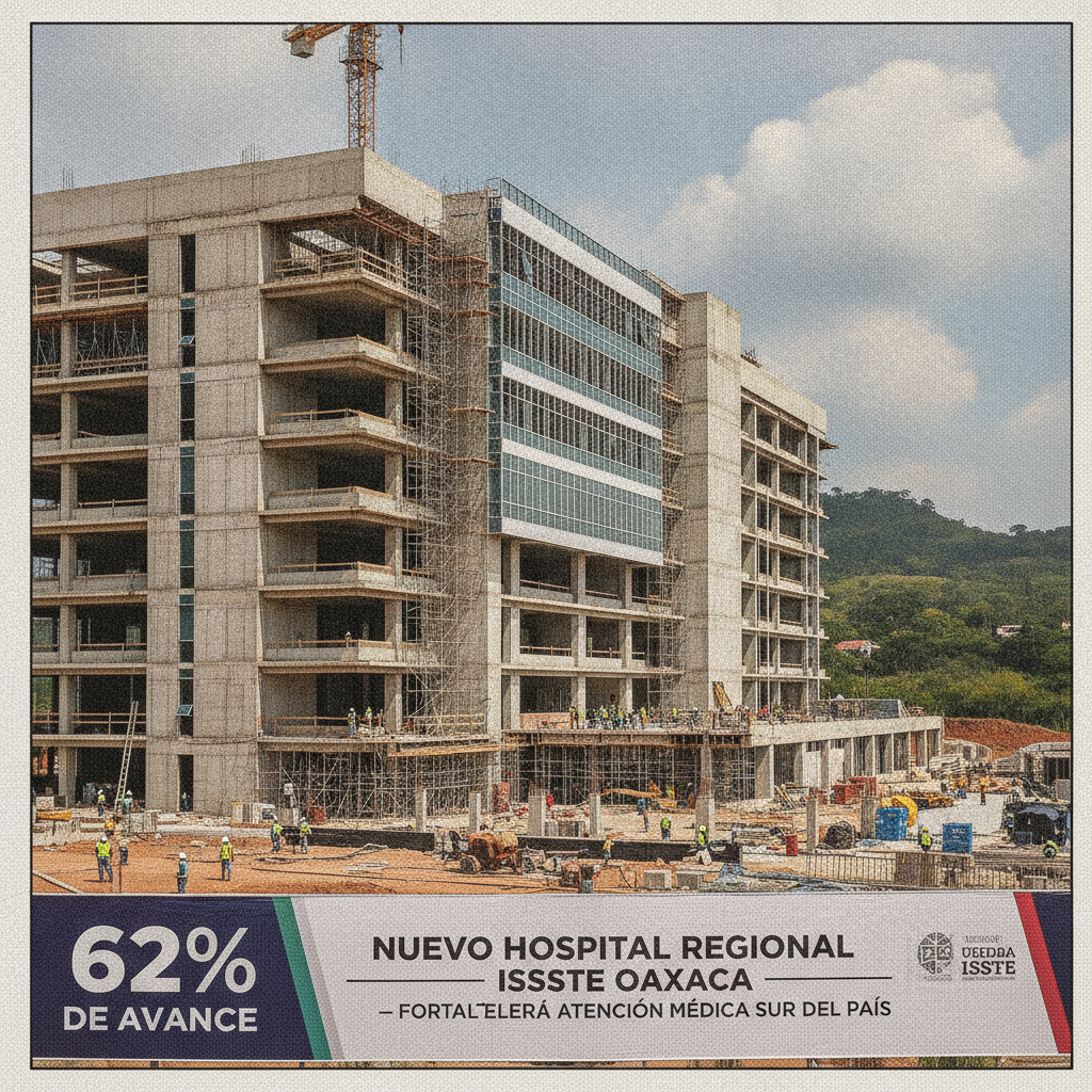 Supervisión de Sheinbaum y Batres Impulsa el Avance del Nuevo Hospital Regional del ISSSTE en Oaxaca