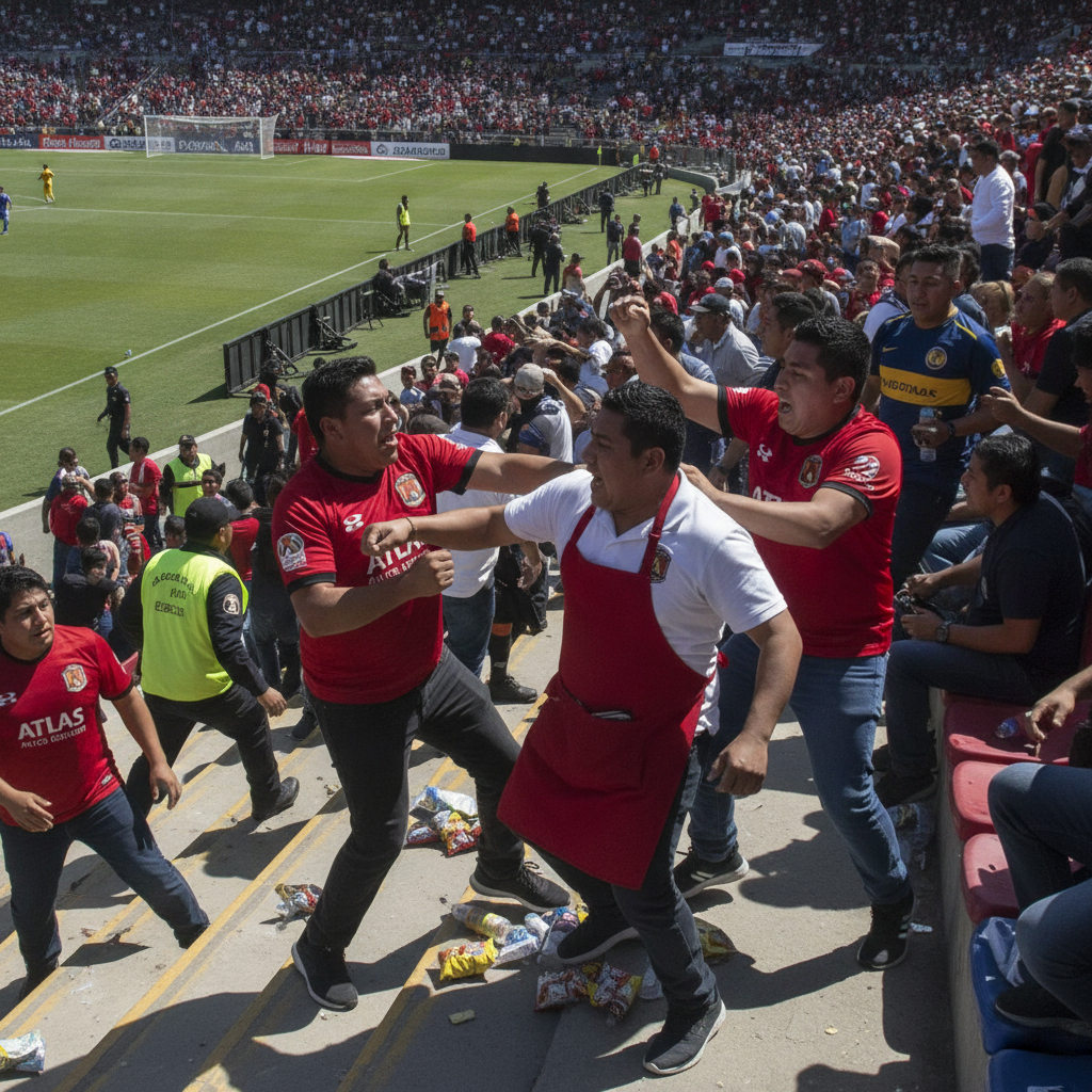 Pelea en Tribuna del Estadio Jalisco: Vendedor y Aficionados Rojinegros Protagonizan Incidente en el Atlas vs Tigres