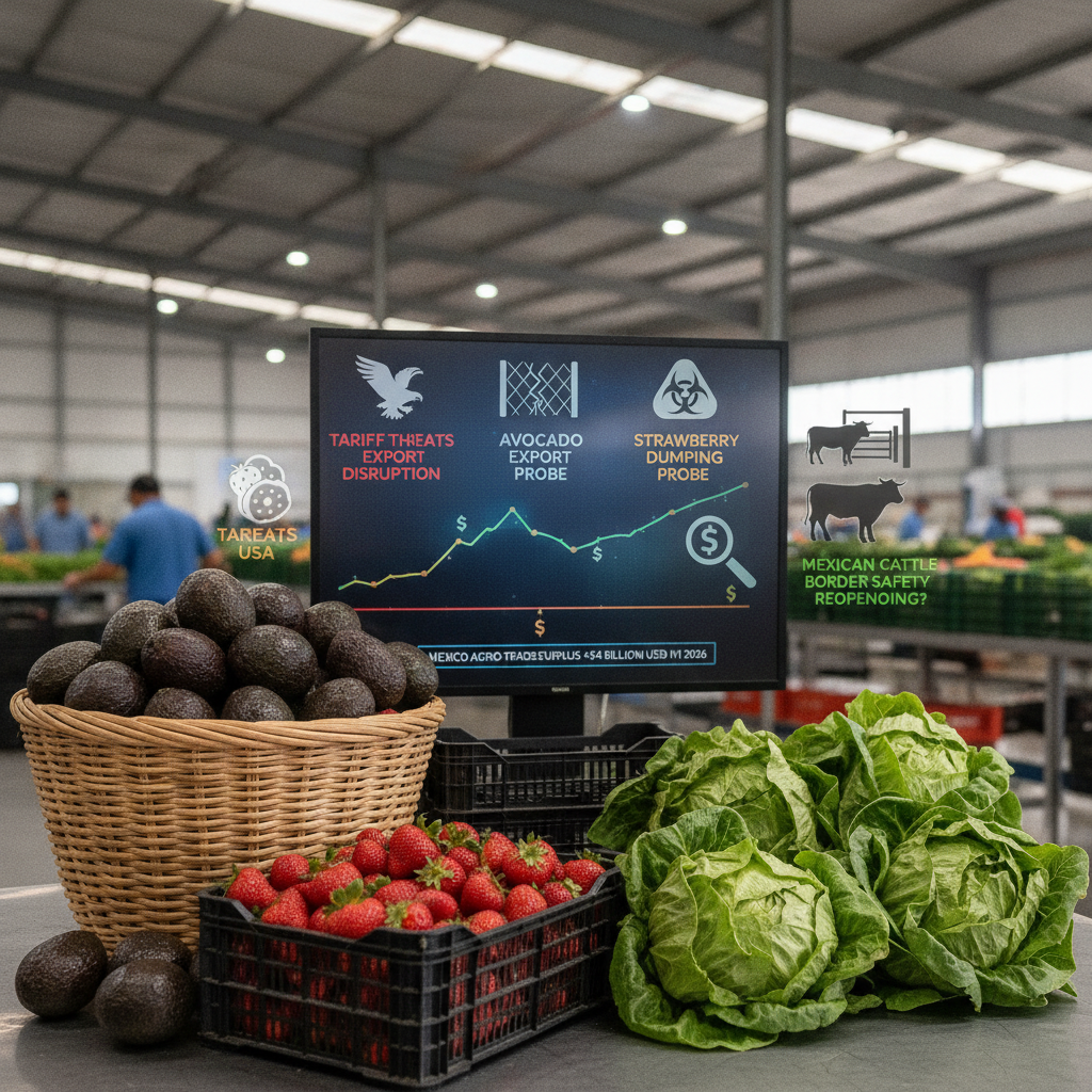 México Alcanza Superávit de 4 Mil Millones de Dólares en Balanza Comercial Agroalimentaria al Primer Semestre de 2026