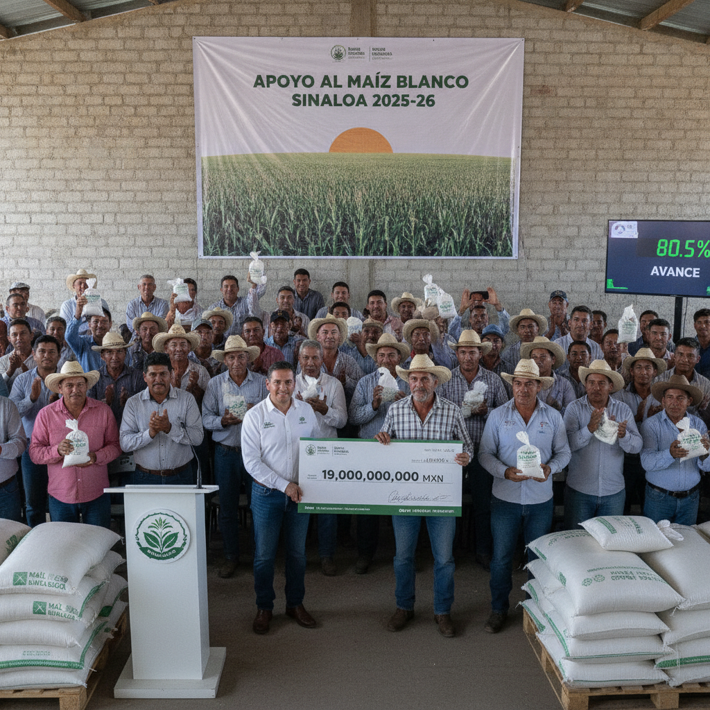 Sader Anuncia Avance del 80.5% en Entrega de Incentivo para Maíz Blanco en Sinaloa