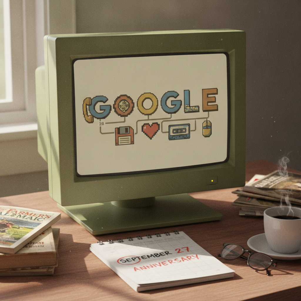 Google celebra su 28 aniversario con un Doodle retro: ¿Qué revelará sobre su nombre y fecha?