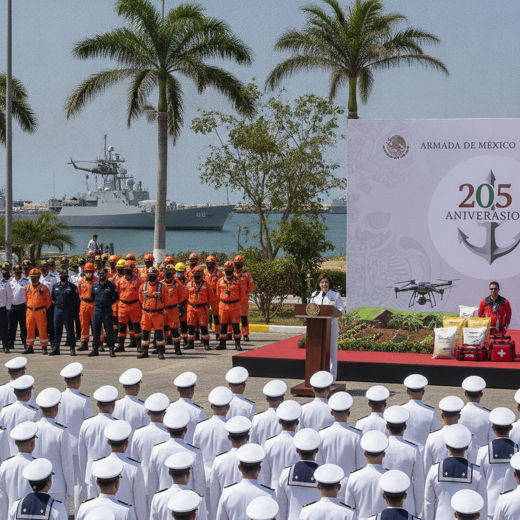Presidenta Claudia Sheinbaum Reconoce Labor Crucial de la Armada de México en su 205 Aniversario